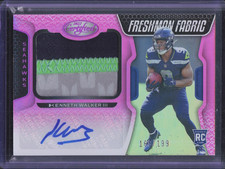 2022 Panini Certified Kenneth Walker Freshman Fabric Rookie Patch Auto Pink /199