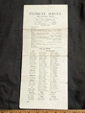 1917 Chanute Kansas Soldier service First Methodist Church program and roll call