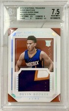 2015 Panini National Treasures Devin Booker Rookie Logo Patch BGS 7.5 TRUE 1/1