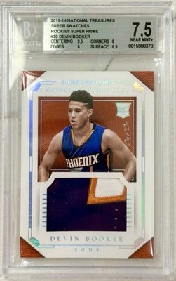 2015 Panini National Treasures Devin Booker Rookie Logo Patch BGS 7.5 TRUE 1/1