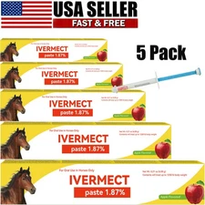 5 Pack In Box Paste Horse Dewormer Apple Flavor wormer  EXP 4/2026