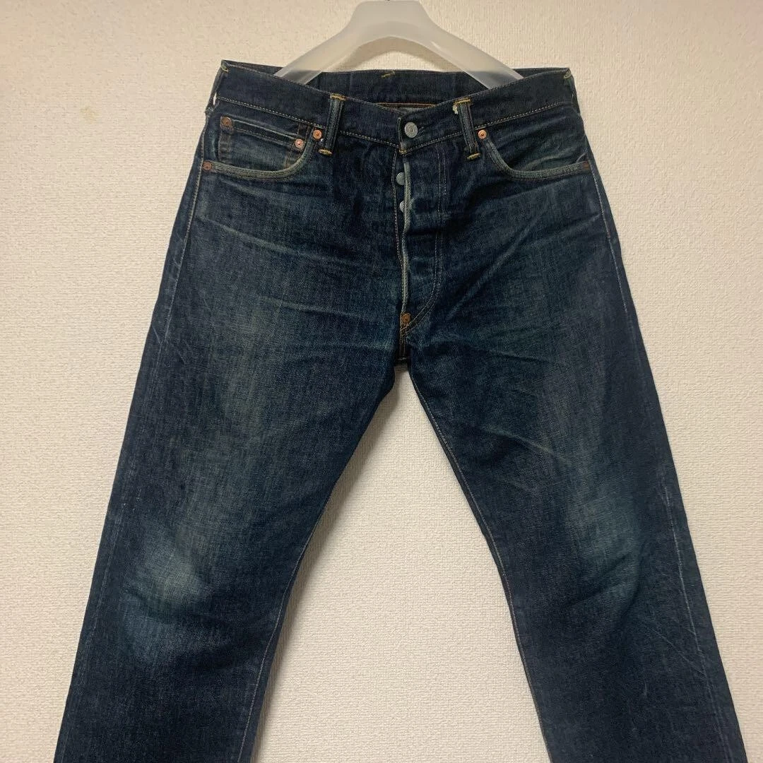 EVISU Jeans denim Lot.2000 NO2 33 × 35 Button fly Paint stitch