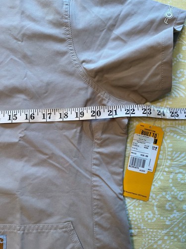 NWT Carhartt Womens Scrubs Top Force Sz L Khaki Tan Rugged Flex Sweat Wicking - Picture 9 of 9
