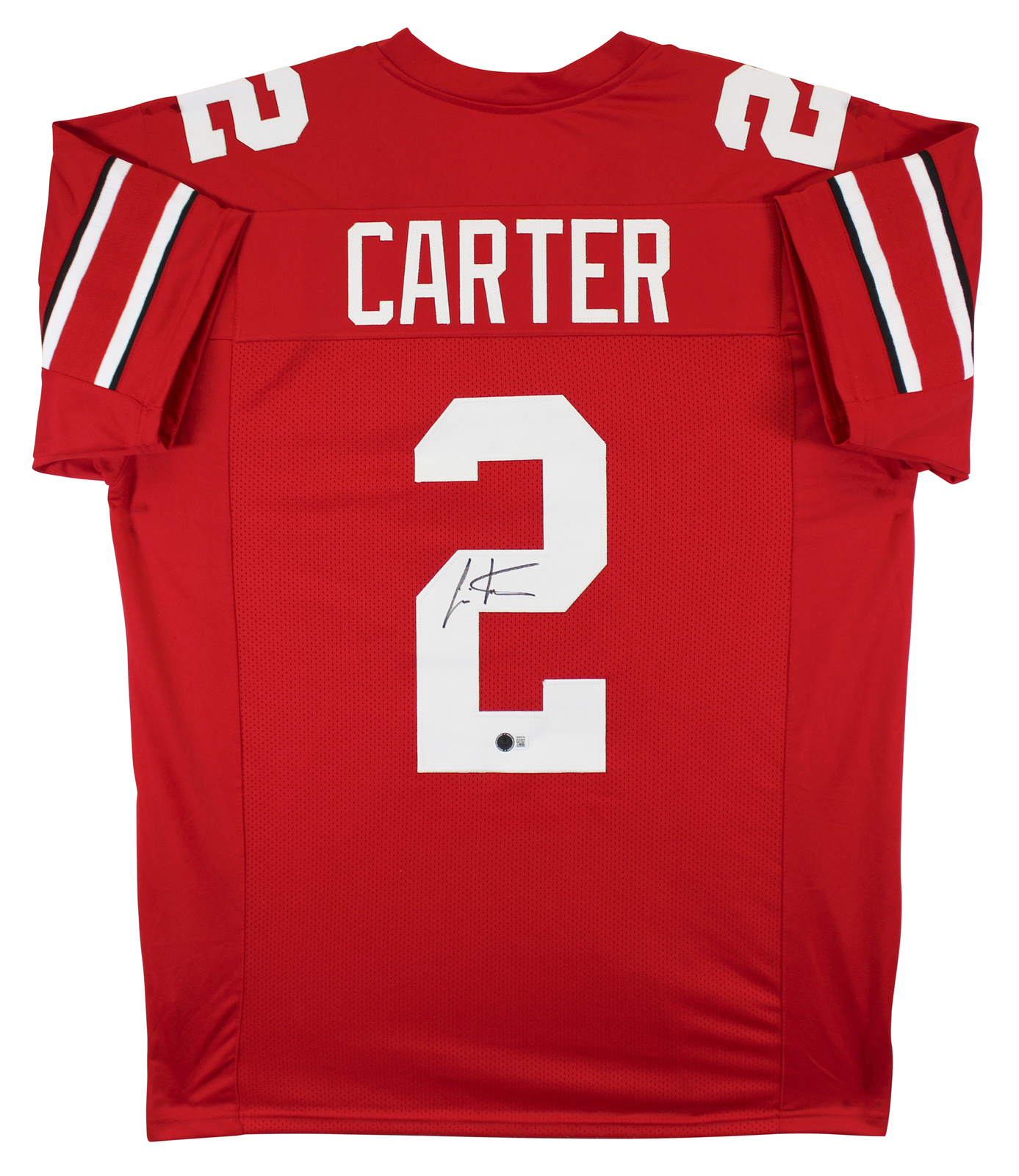 Cris Carter Autographed Signed Ohio State Authentic Red Pro Style Jersey Beckett Witnessed 