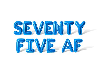 SEVENTY FIVE AF Letter Balloon Banner - 75th Birthday Party Supply Decorations