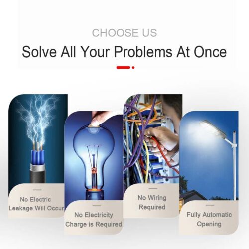 600W LED Solar Street Lamp Waterproof Bright Security Wall Flood Light with Pole - Picture 10 of 12