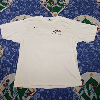 Vintage Champion Shirt Adult XL Team USA White Pan America 1995 Sewn Olympic Men
