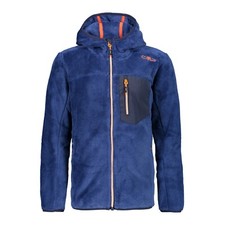 Cmp Fleece Jacket Boy Jacket Fix Hood Blue Breathable Warming