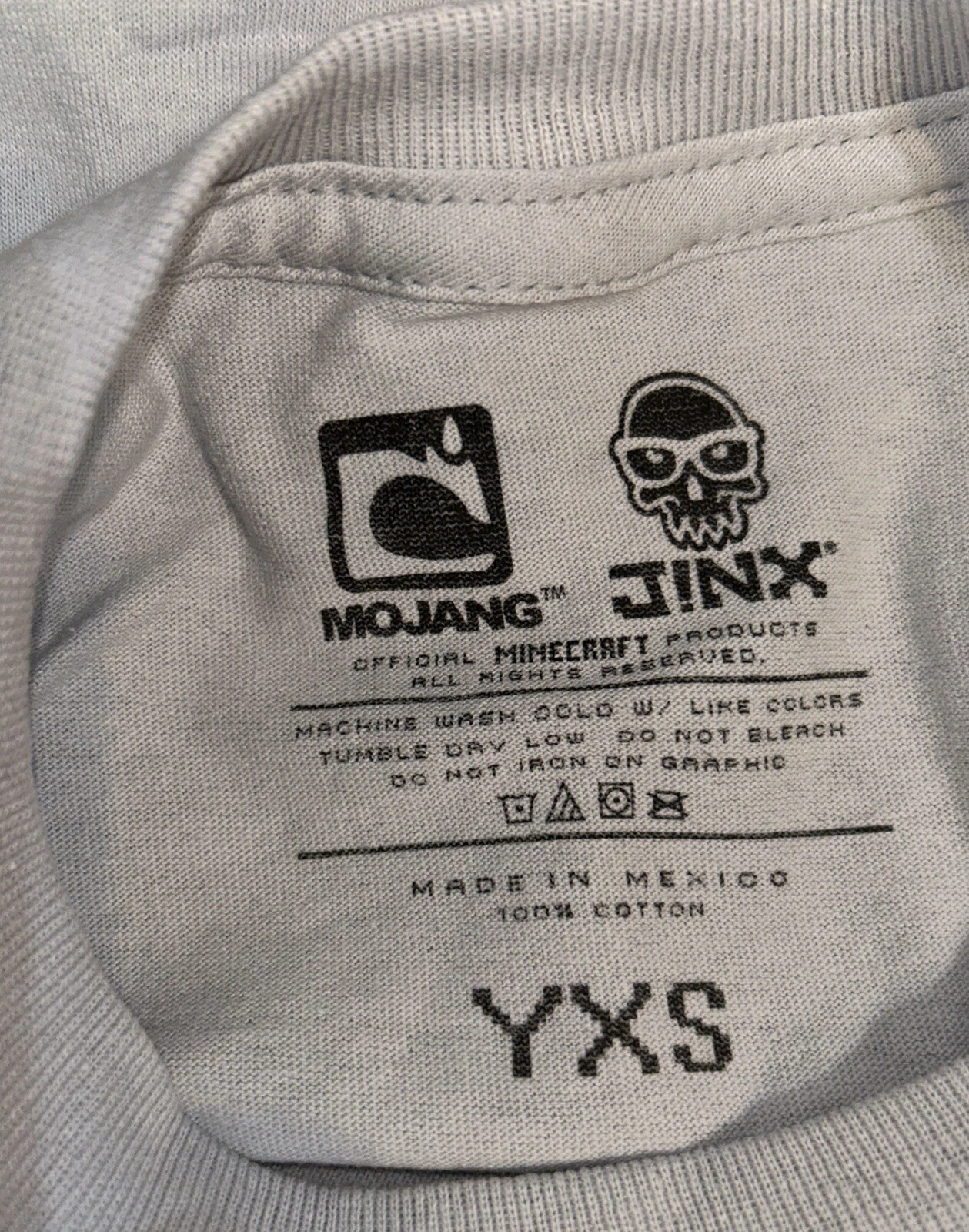 Minecraft Boys Shirt, Silver, XS