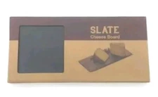 Slate Cheese Board 12" X 5.5" Black NEW Supreme Housewares Flaked Edge Felt Back
