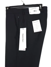 Calvin Klein Men's Slim-Fit Tech Performance Stretch Dress Pants Black 34x32 NWT