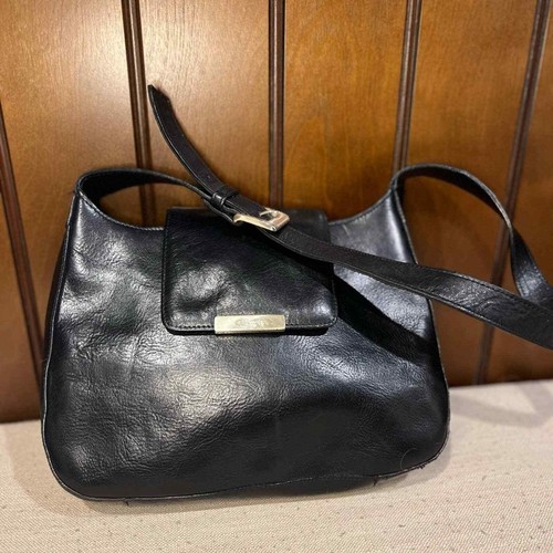 Fossil Vintage Black Leather Shoulder Bag | eBay