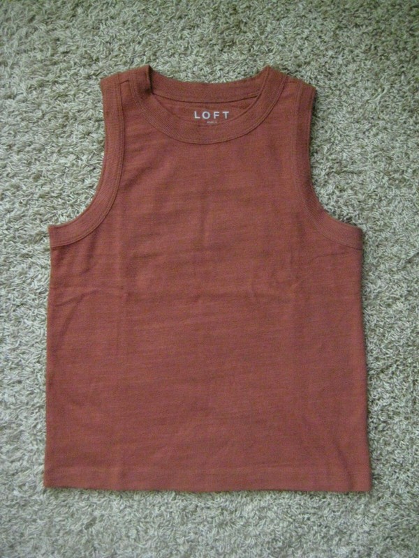 Ann Taylor Loft Rust Colored Wide Strap Tank Top XXS NWT