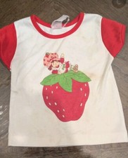 1980s Vintage Strawberry Shortcake T-shirt Tee Child Stains Flaws READ