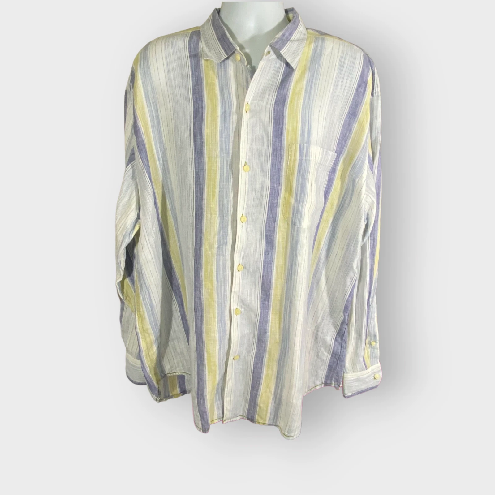 Tommy Bahama Mens Linen Shirt | XXL | Long Sleeve | Striped | Beach Wedding