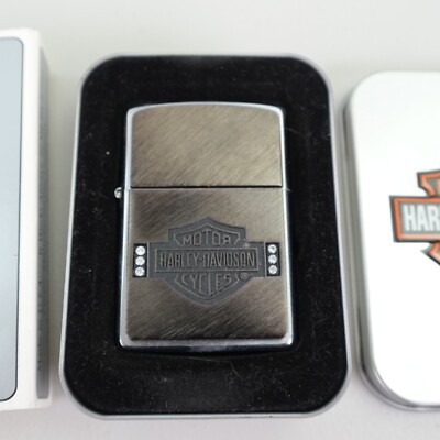 Zippo Lighter - Harley Davidson - Bar and Shield - Swarovski Crystal - # 20235