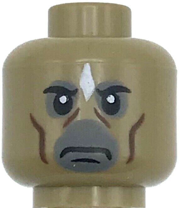 Lego New Dark Tan Minifigure Head Dual Sided Alien Monster