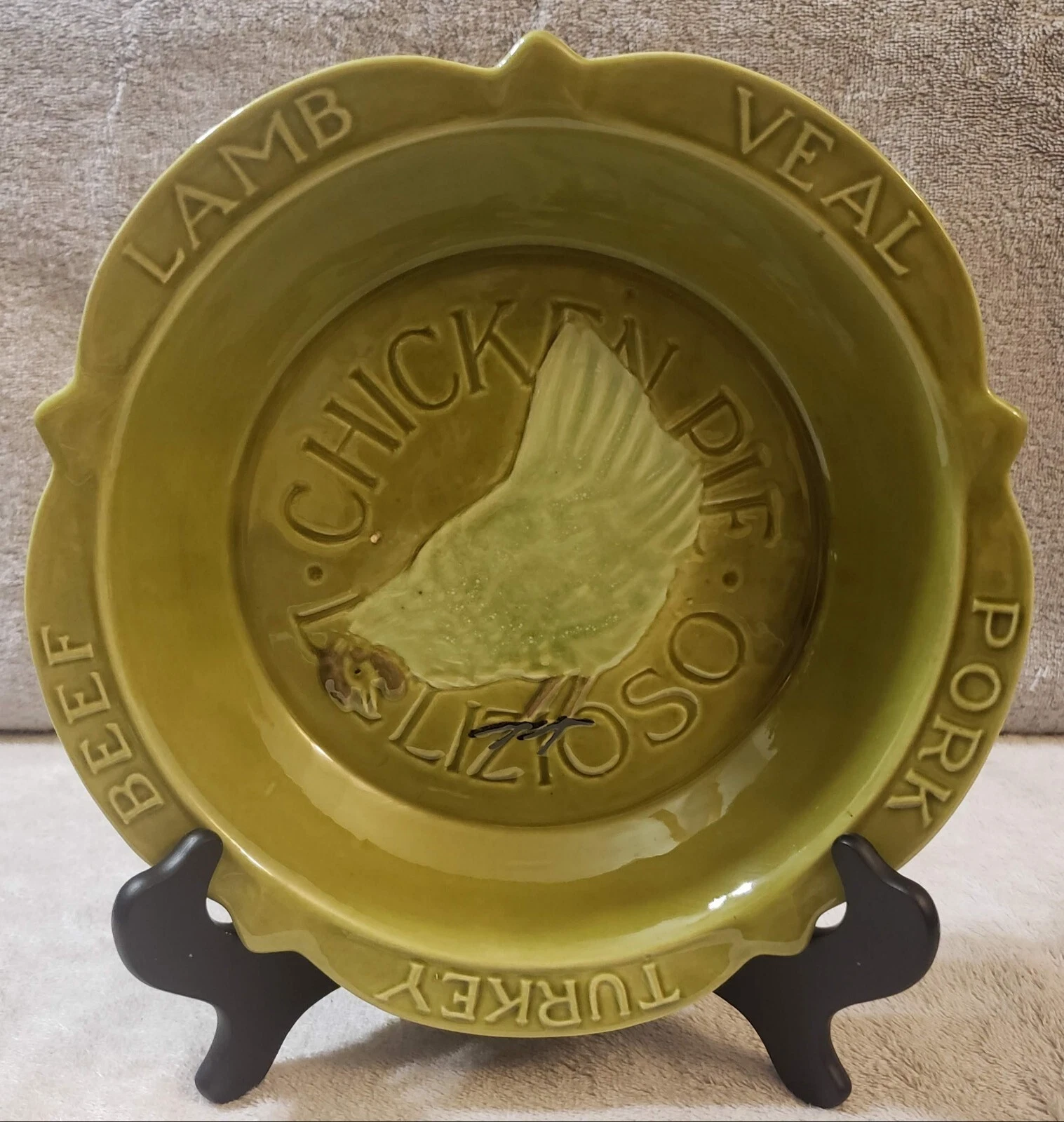 USA Ovenware Chicken Pie Plate #2029 Vintage Mid Century Modern Baking Dish