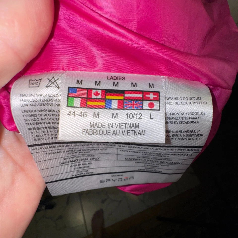 Spyder ThermaWeb Jacket Womens M Puffer Performance Full Zip Storm Flap Black - Image 4 of 4