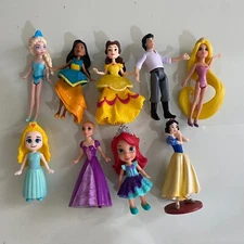 Disney Princess and Prince Toy Figures Cake Toppers Lot Elsa Anna Rapunzel
