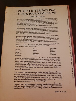 Dover Chess Ser.: Zurich International Chess Tournament 1953 by
