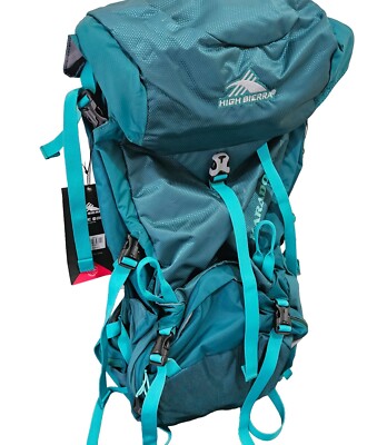 high sierra vs osprey backpack NEW Women's High Sierra Karadon Series 45 L Frame Hiking Backpack Aqua  Green