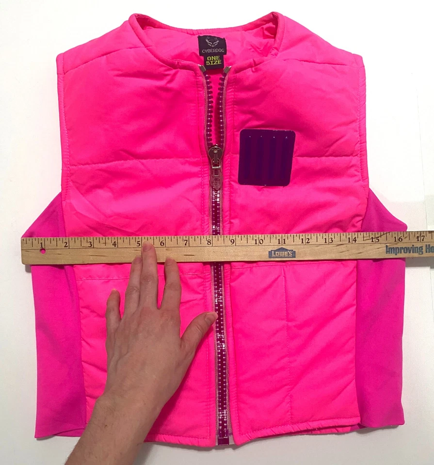 CYBERDOG VEST - Hot Pink + Purple UV - VINTAGE Rave Party UK Size Small - image 3 of 4