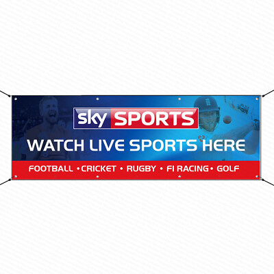 Sky Sports BT Sports Live Here Outdoor Banner Watch Football Schild Pub 6ftx2ft