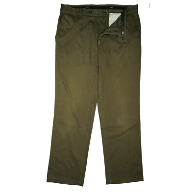 Brax Eric Men's Stretch Pants Straight Leg Chino Fabric 52 XL W36 L32 Olive Soft