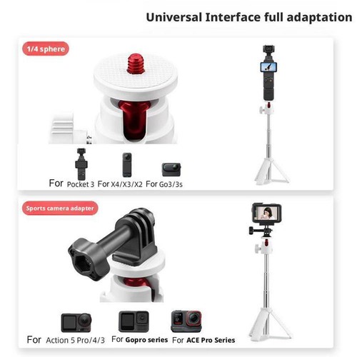 Barra de extensión trípode palo selfie para Go Pro/Insta360/DJIPocket & Action Came L7K8 - Imagen 7 de 14