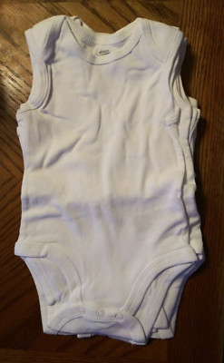 Amazon Essentials Set of 6 Baby Sleeveless Bodysuits 12mths All White 100% Cotto