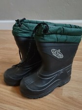 LACROSSE kids boy girl 9 black green winter boots snow rain Vintage Made in USA