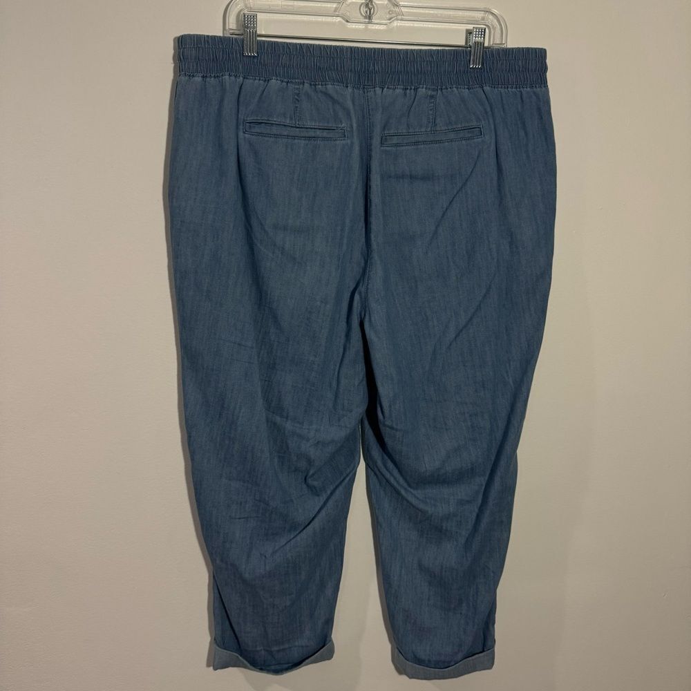 Talbots Drawstring Pull On Cuffed Pants Chambray … - image 5