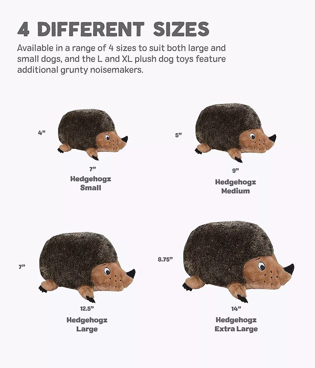 Outward Hound Hedgehogz Stuffed Dog Toy Grunts Squeaks Hedge Hog