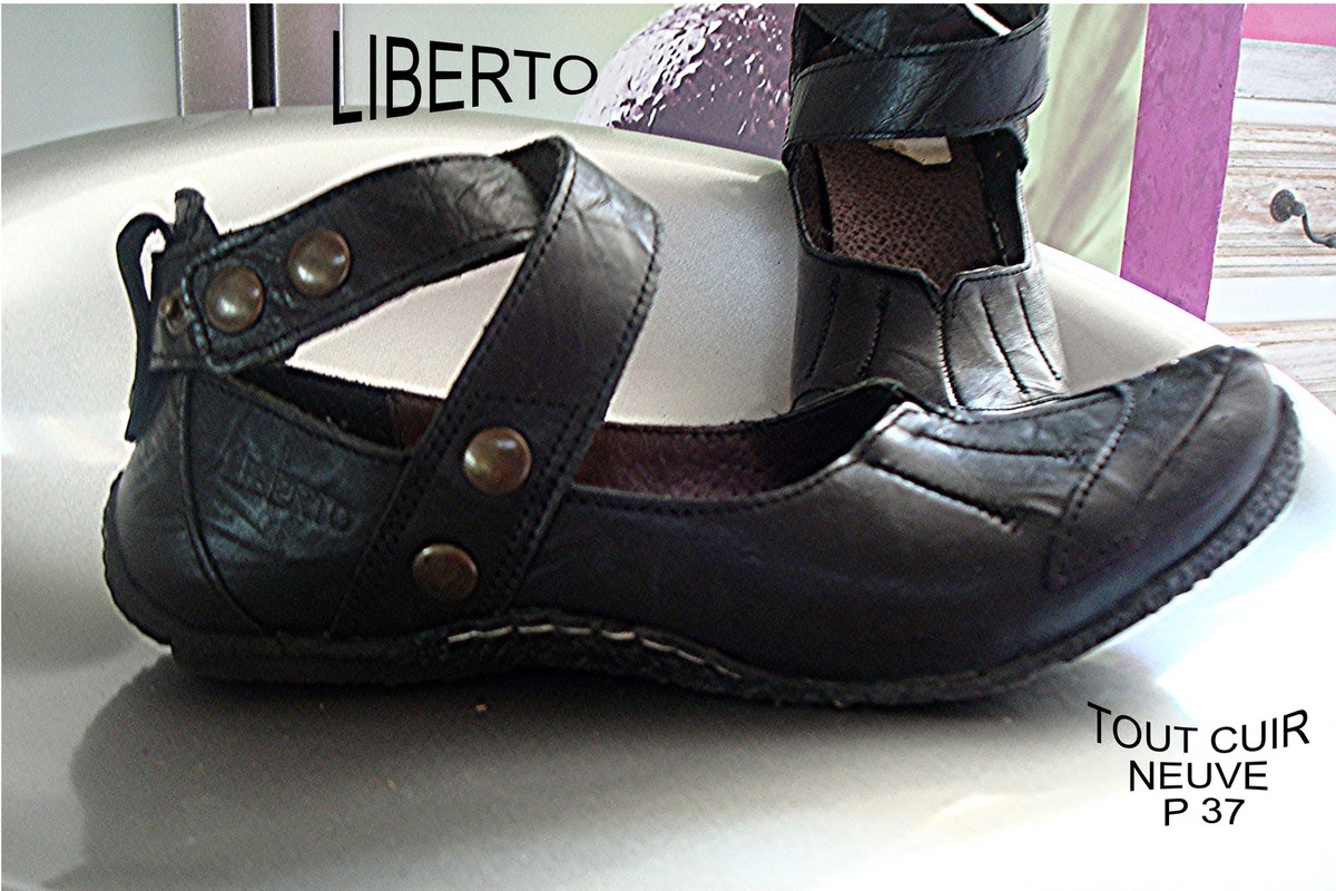 Chaussures Femme Liberto Pointure 39 - Escarpin Noir En Cuir - Talon Bas - Neuf
