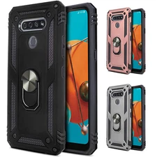 For LG K51 Phone Ring Case Kickstand Cover + 10ft Type C Charging Cable Cord