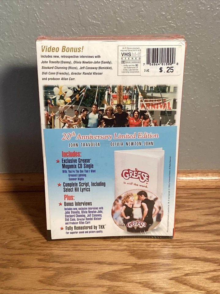 Grease (VHS, 1998, 20th Anniversary Edition, Widescreen) Brand New Sealed Movies - Image 2 of 2