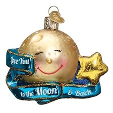 Old World Christmas Love You to The Moon and Back Glass Ornament FREE BOX 22041