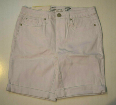 Seven 7 Womens Shorts White Roll Cuff Bermuda Denim Size 8 NWT 