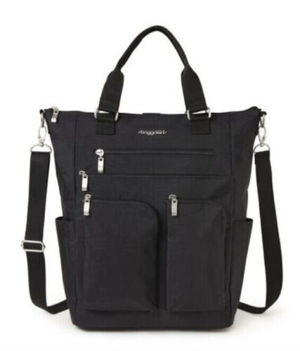 Baggallini Backpack Shoulder Tote Bag All Set 3-in-1 Black NWT RFID NEW $130