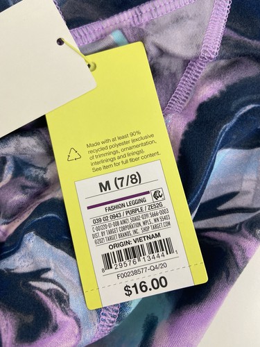 All In Motion Girls Leggings Purple and Blue Tie Dye Yoga Dance M (7/8) NWT - Picture 6 of 7
