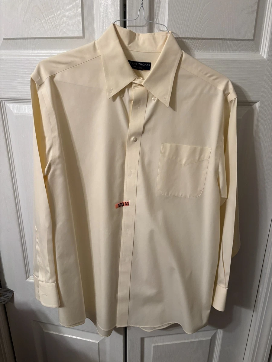 grant thomas dress shirts Grant Thomas Men Long Sleeve Button Down Casual Dress Shirt Size Large  Stripe A5