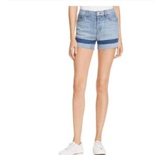 J Brand Gracie High Rise Raw Hem Denim Shorts Blue Size 27