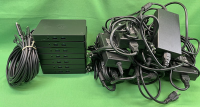 *LOT OF 7* Dell K17A WD15 USB-C USB 3.0 HDMI 4K Docking Station w/Power Adapter