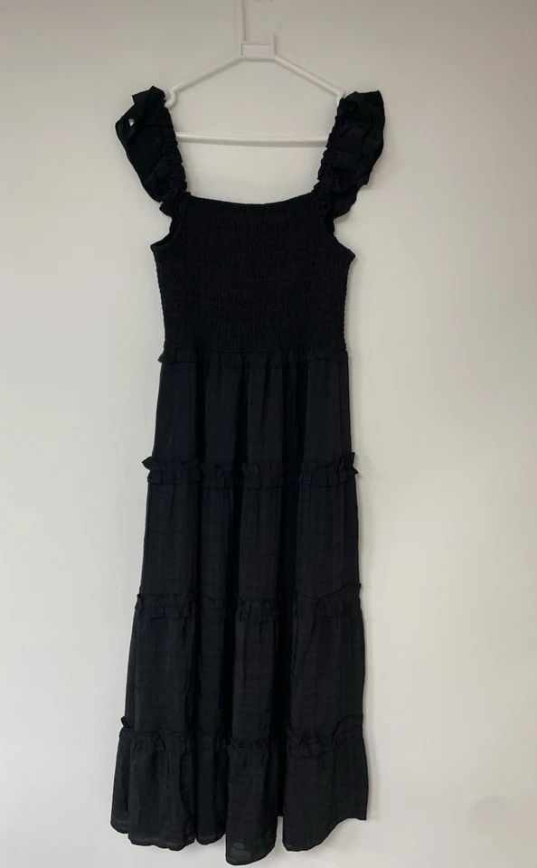 Maxi vestido negro Grace Karin para mujer talla mediana con volantes Foto 4 de 4