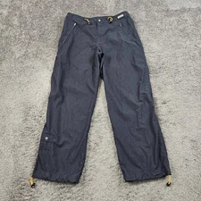 Nautica Pant Mes XL Gray Baggy Cargo Nylon Cinch Ankle Sport Tech Y2K Adjustable
