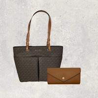 Michael Kors Tasche Shopper Portemonnaie Jet Set Travel Bedford Braun Leder Neu