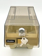 MediaMate 3.5 Floppy Disk Organizer with Lock and Key Translucent Flip Top Beige