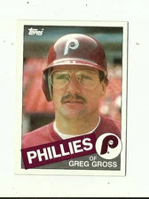 1985 TOPPS #117 Greg Gross: Philadelphia Phillies: Outfield: Baseball Card: MLB