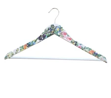 Wood Hanger Hand Painted Decopauge Floral Pattern Dress Suit Jacket Wedding Gift